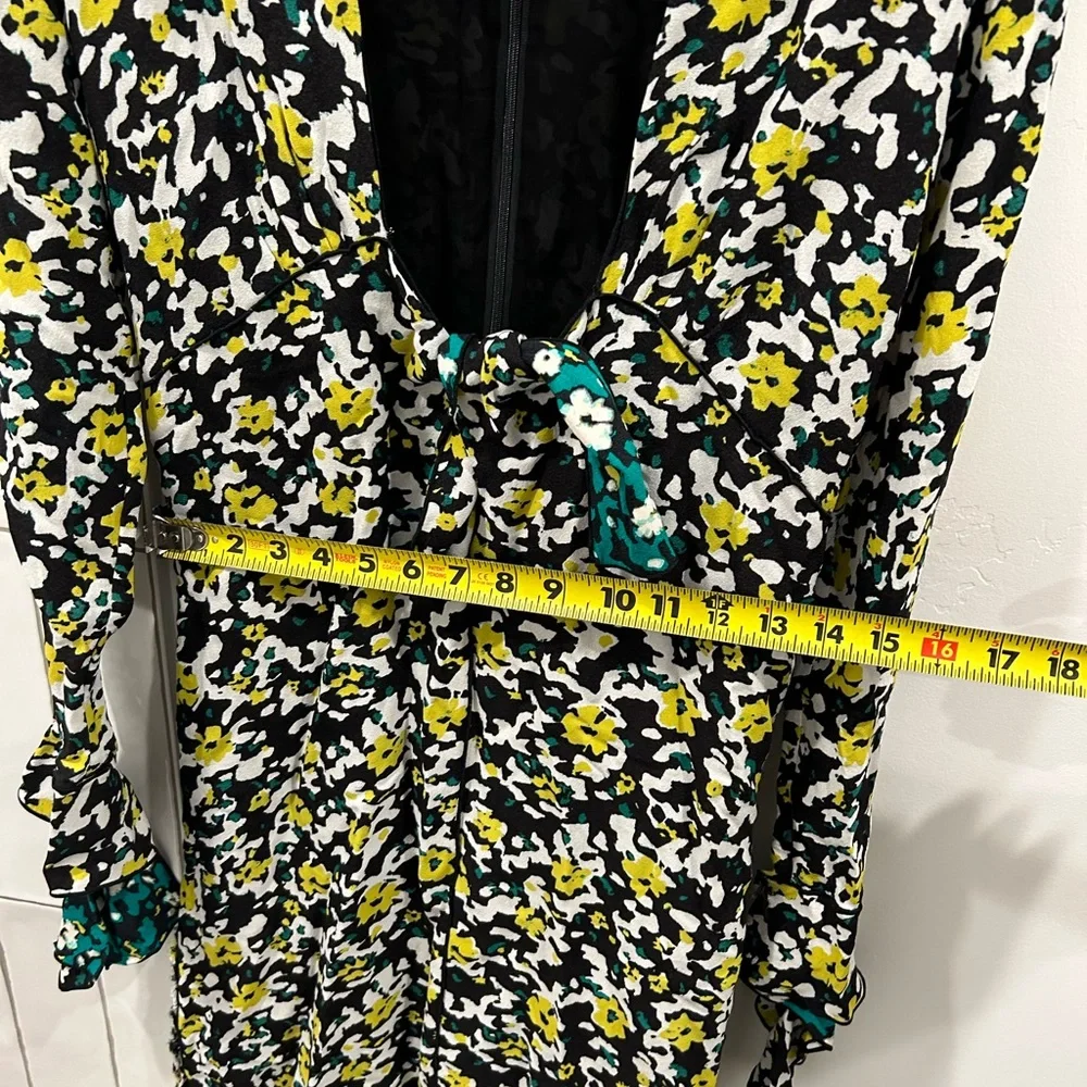 PROENZA SCHOULER Women's Wildflower-Print Georgette Midi Dress Size 4 in Black - Picture 12 of 15
